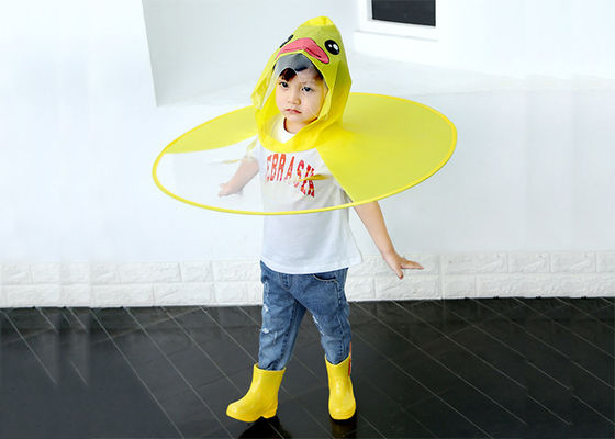 Outdoor Childrens Waterproof Raincoats Poncho Little Yellow Duck UFO Style